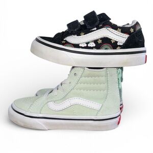 SOLD Vans Kids Sneakers - Black and Mint Green